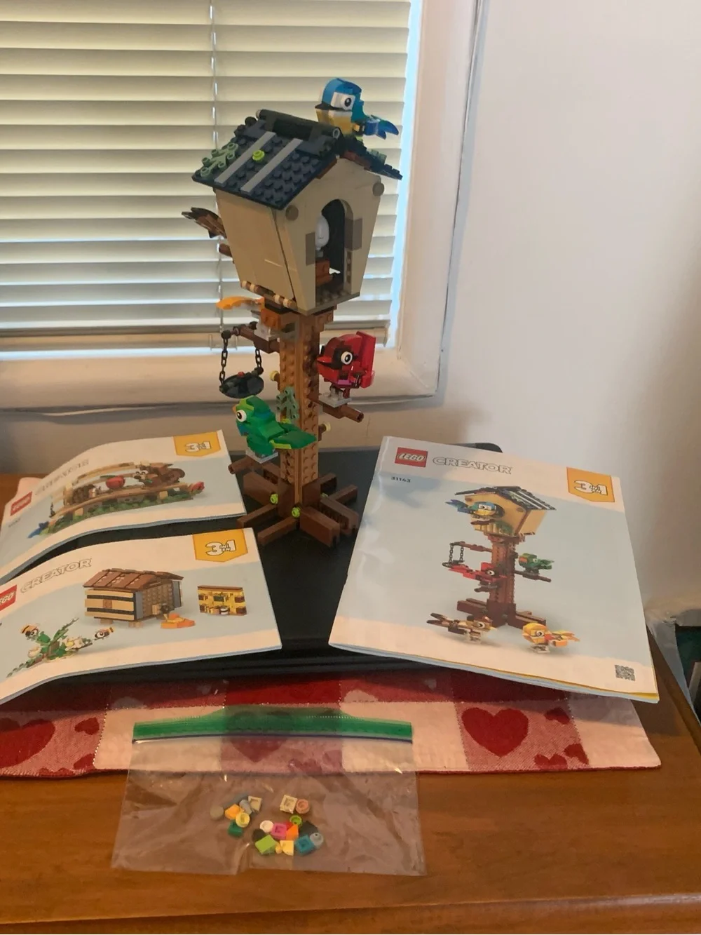 Lego Birdhouse Playset with Blue, Yellow, Green, Brown Pieces
